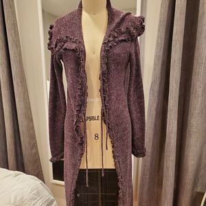 Dark Purple Cardigan Duster M